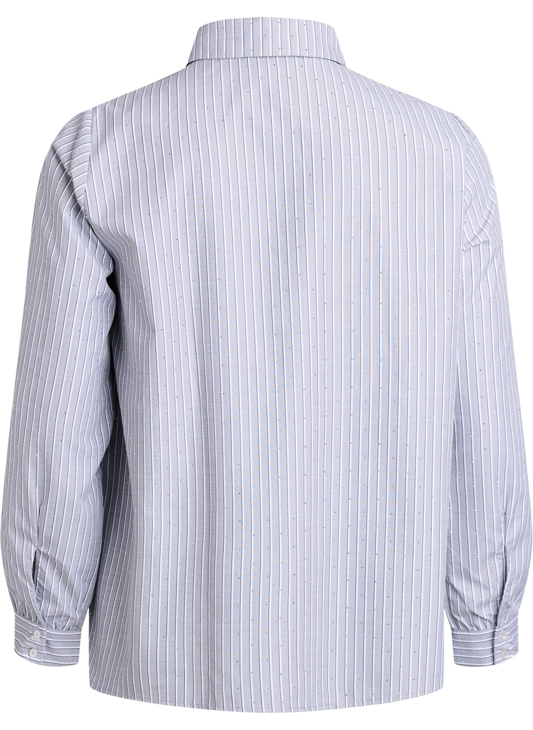 Zizzi Gestreept shirt met studs, Zwart, Packshot image number 1