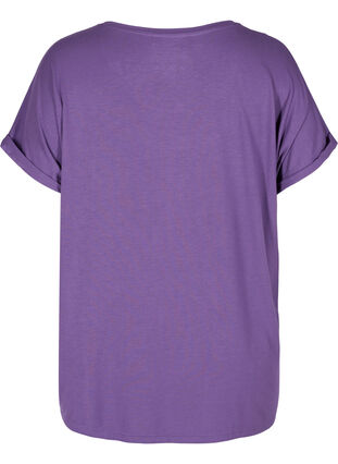 T-shirt van viscosemix met korte mouwen, Loganberry, Packshot image number 1