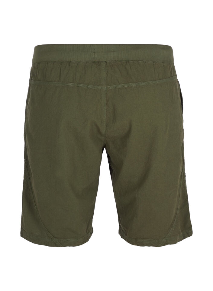 Losse katoenen short met zakken, Groen, Packshot image number 1