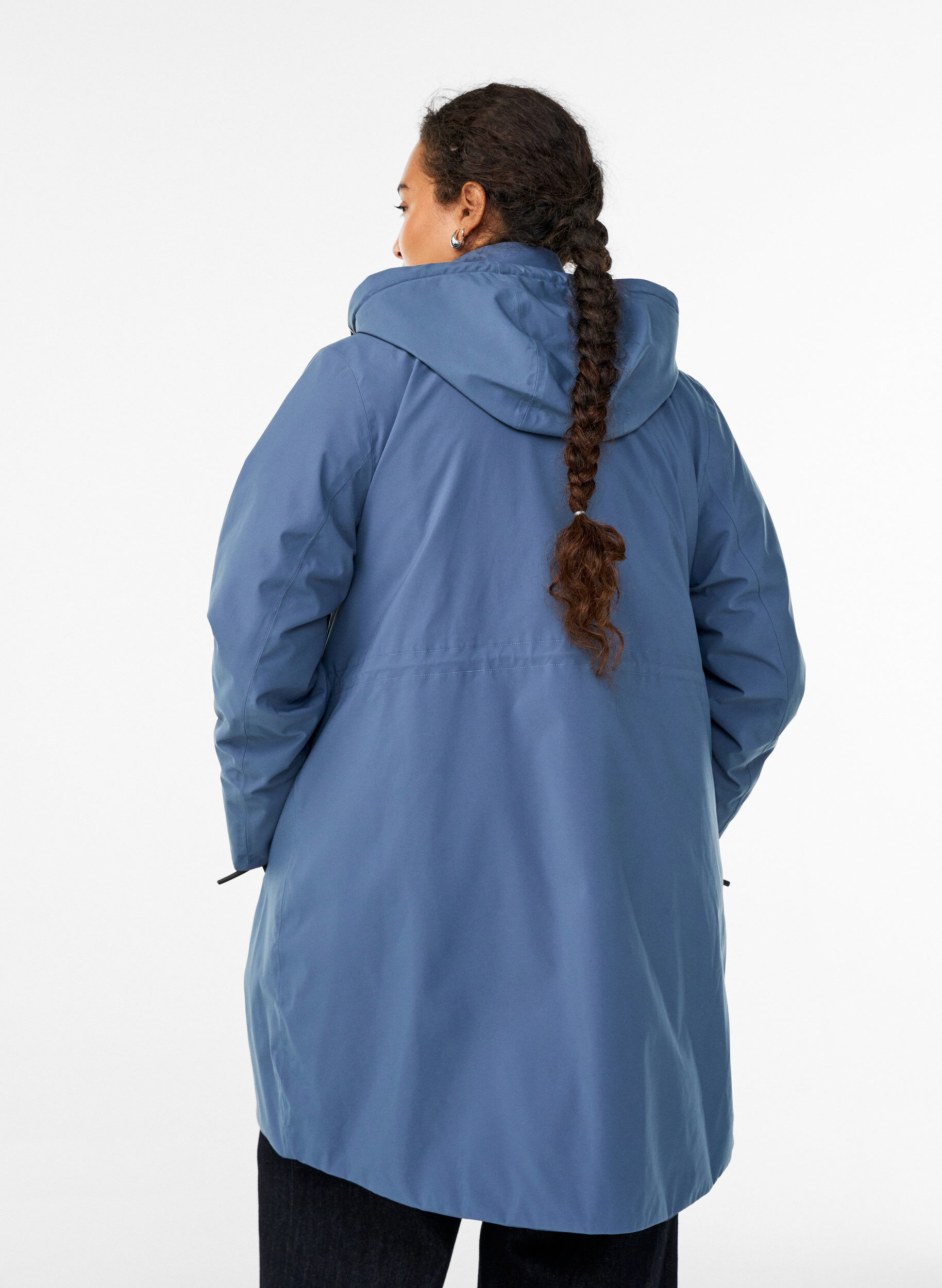 Zizzi Functionele gewatteerde winterparka, Blauw, Model image number 2