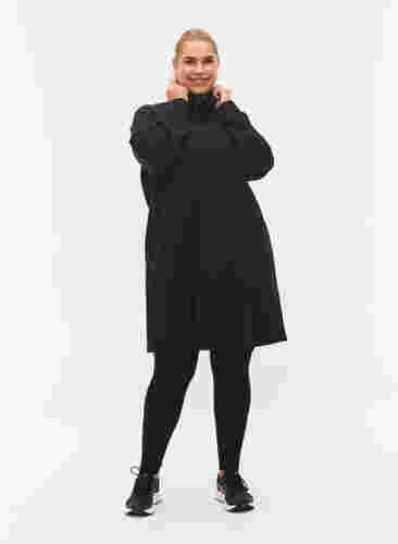 Sweaterjurk met hoge kraag, Black, Model image number 2