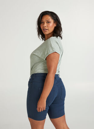 slim fit Emily shorts met normale taille, Mood Indigo, Model image number 1