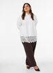 Losse blouse met een brede kanten rand, Wit, Model image number 1