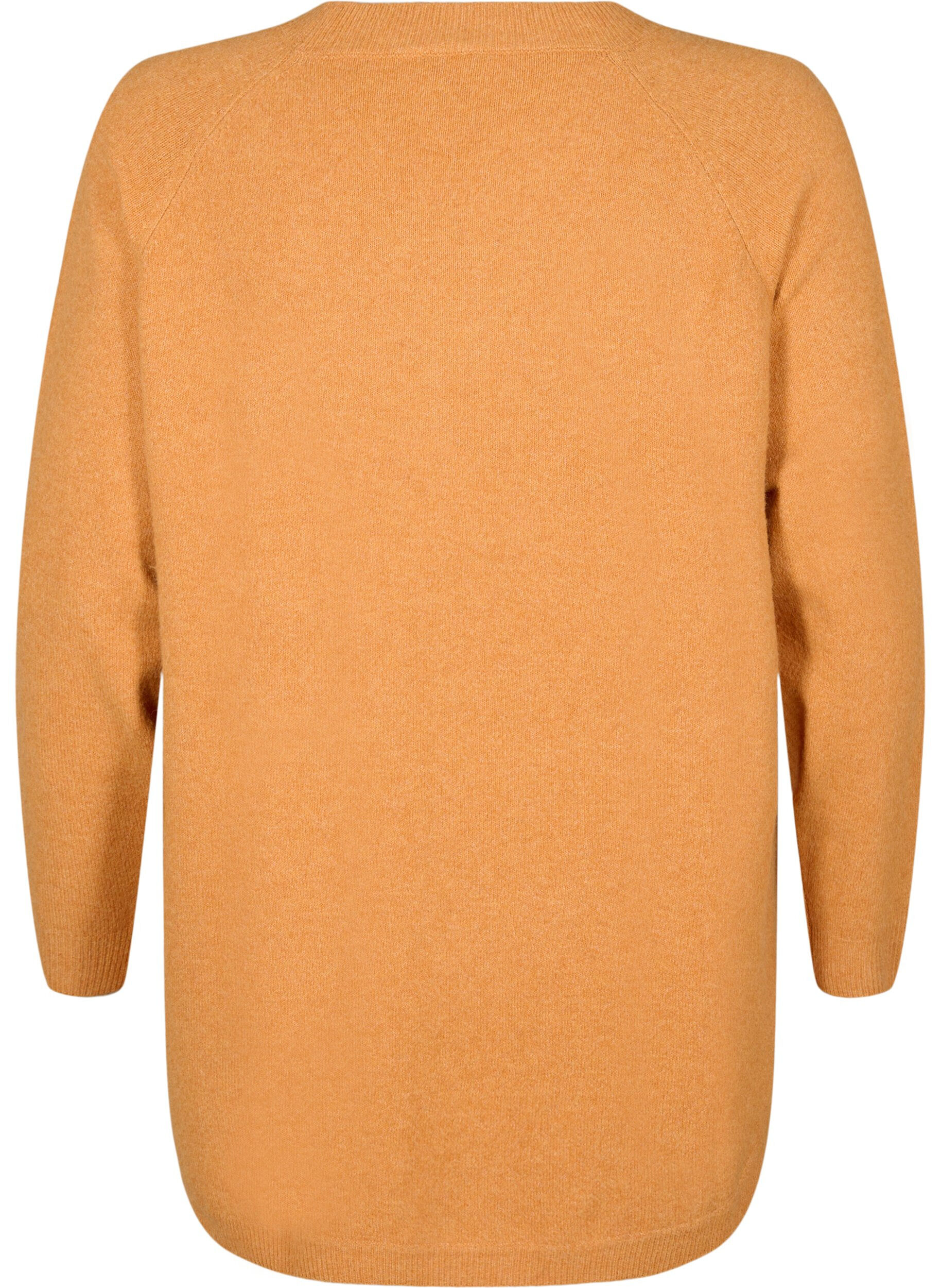 Zizzi Gebreide blouse met kralen, Yam White Mel., Packshot image number 1