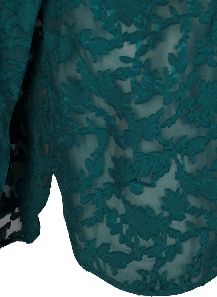 Jacquard overhemd met knopen, Rain Forest, Packshot image number 3