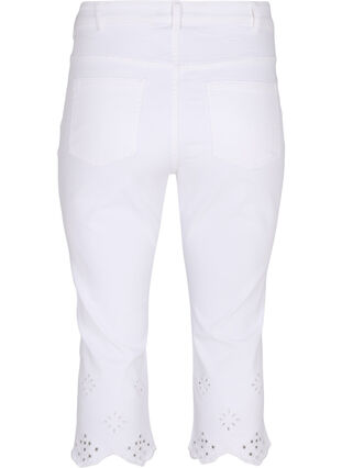 Driekwart broek met borduursel anglaise, White, Packshot image number 1