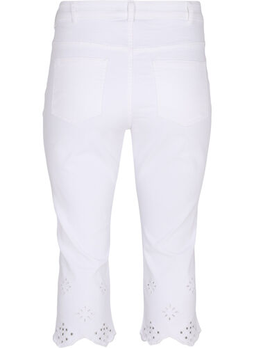 Driekwart broek met borduursel anglaise, White, Packshot image number 1