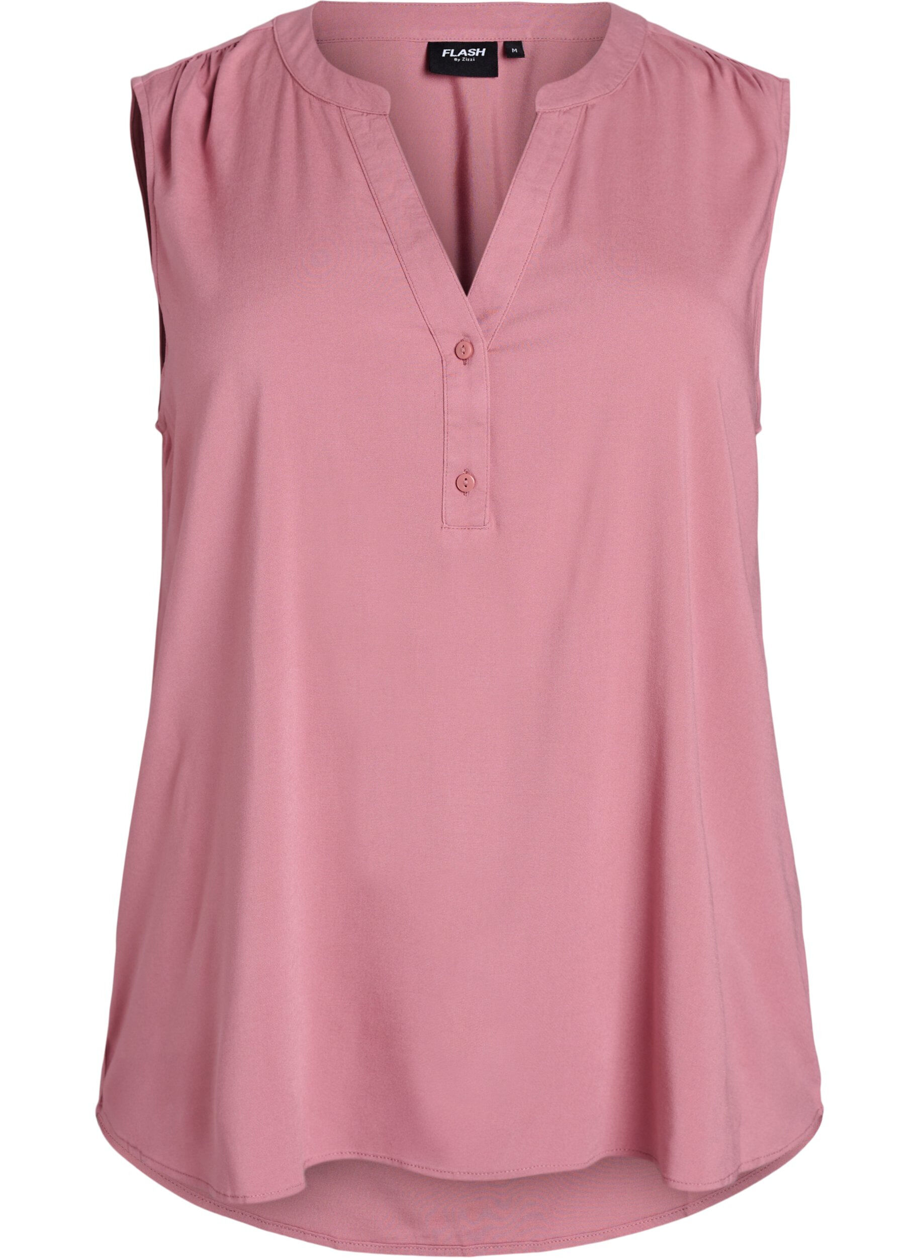 Zizzi Mouwloze viscose blouse, Roze, Packshot image number 0