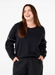 Sweatshirt met contrasterende stiksels, Black, Model image number 0