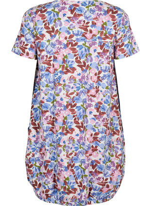 Bedrukte katoenen jurk met korte mouw, Cloud D. Flower AOP, Packshot image number 1