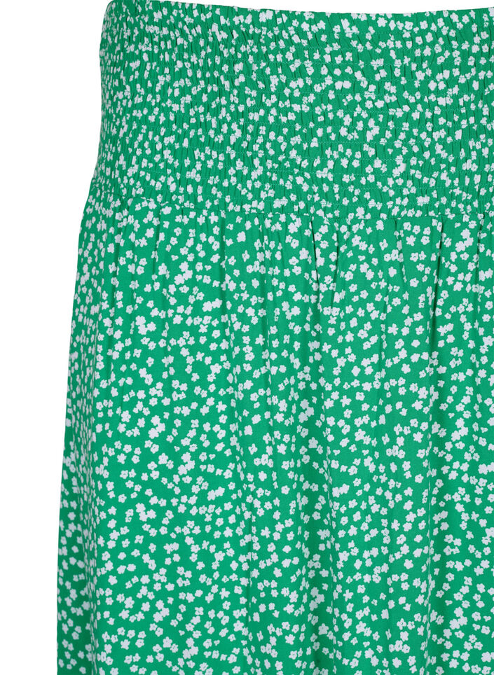 FLASH - Maxi rok in viscose met smokwerk, Groen, Packshot image number 2