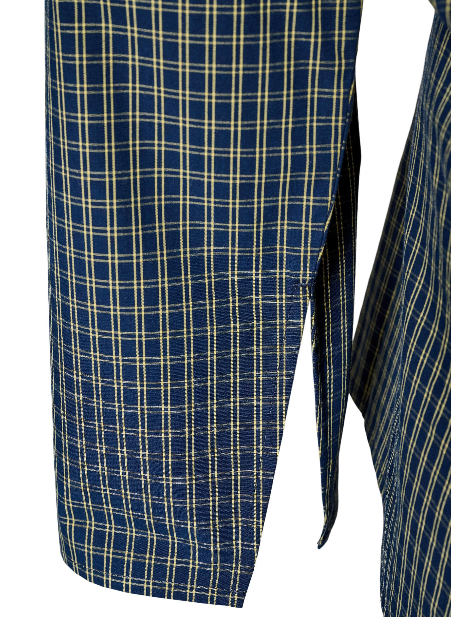 ZizziKatoenen overhemd met ruitpatroon en onzichtbare knoopsluiting, Blauw, Packshot image number 4