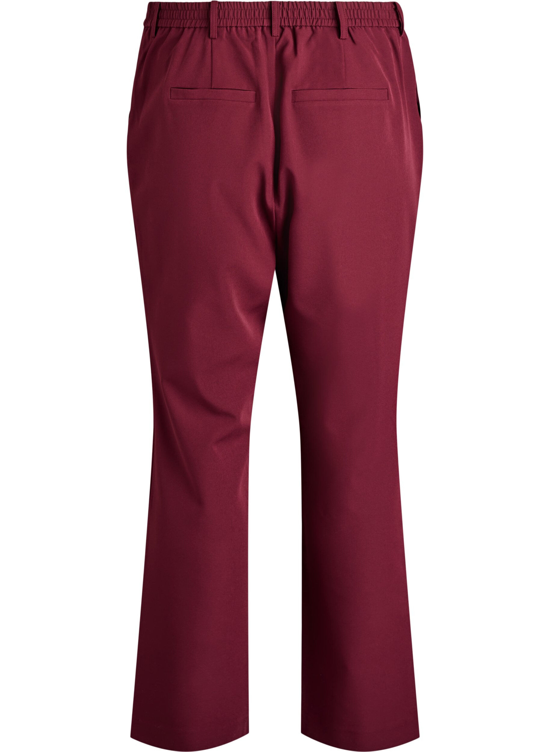 Zizzi Broek met zakken en rechte pijpen, Rood, Packshot image number 1