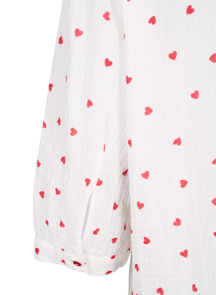 Shirtblouse met 3/4 mouwen, Wit, Packshot image number 3