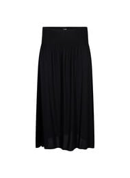 Viscose maxi-rok met smock, Zwart