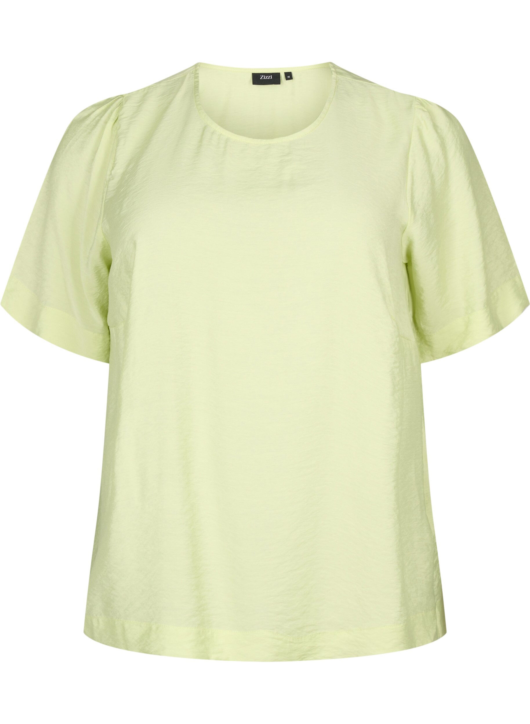 Zizzi Blouse met halflange mouwen in viscose, Lily Green, Packshot image number 0