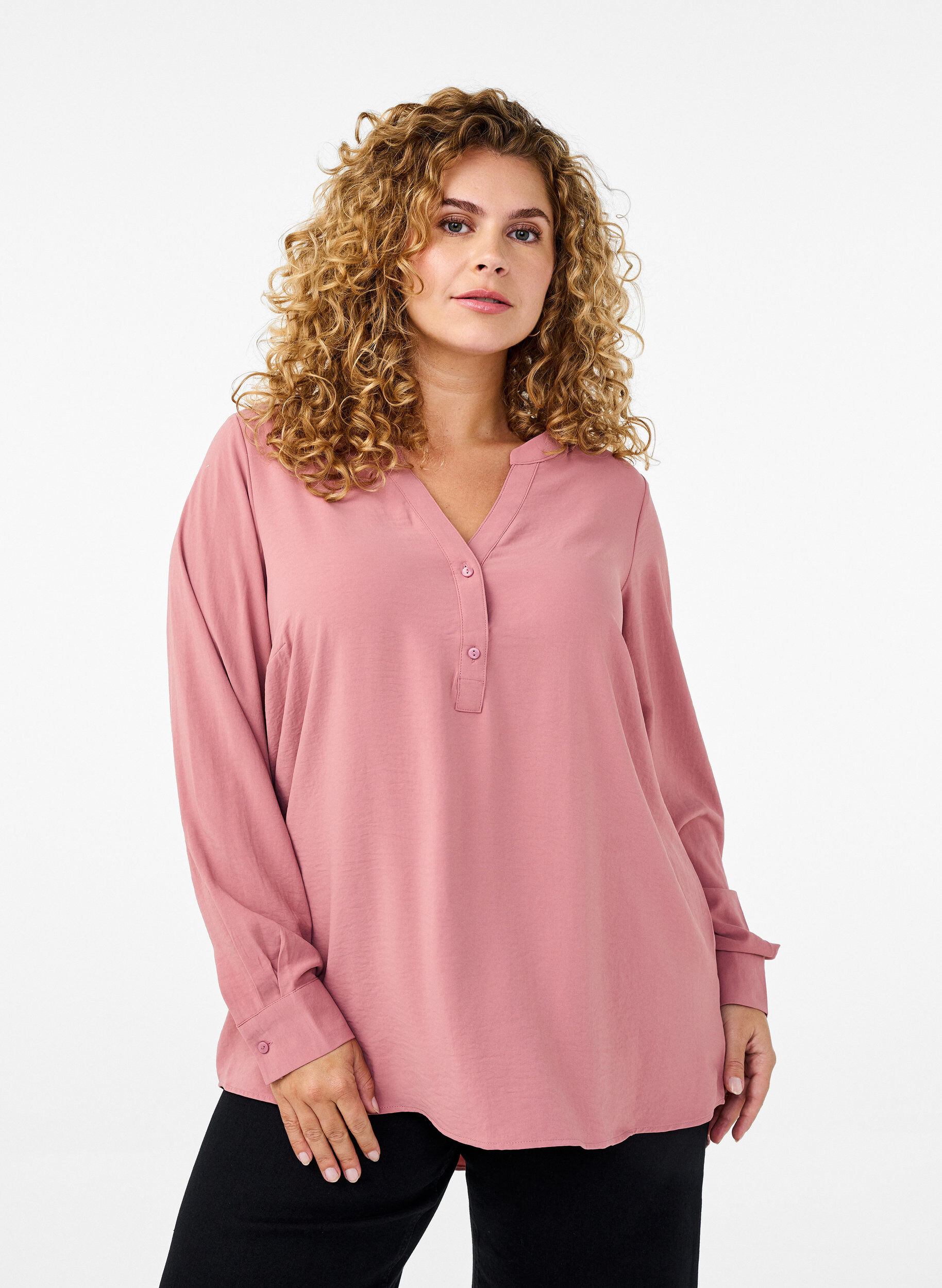 Zizzi FLASH - Blouse met lange mouwen, Roze, Model image number 0