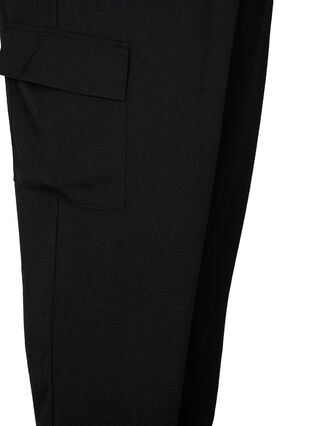 Effen cargo broek met grote zakken, Black, Packshot image number 3