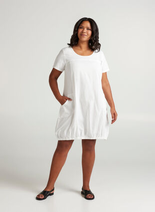 Comfortabele jurk, Bright White, Model image number 2