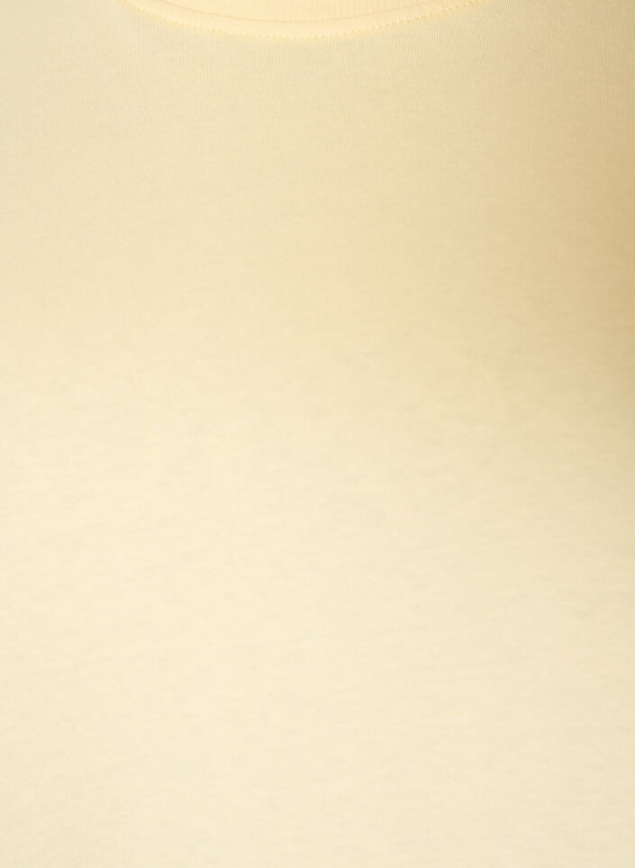 Basic katoenen T-shirt met ronde hals, Geel, Packshot image number 2