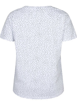 Katoenen t-shirt met stippen en V-hals, B.White/Black Dot, Packshot image number 1
