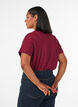 Gestreept T-shirt in viscose met een ronde hals, Rood, Model image number 2