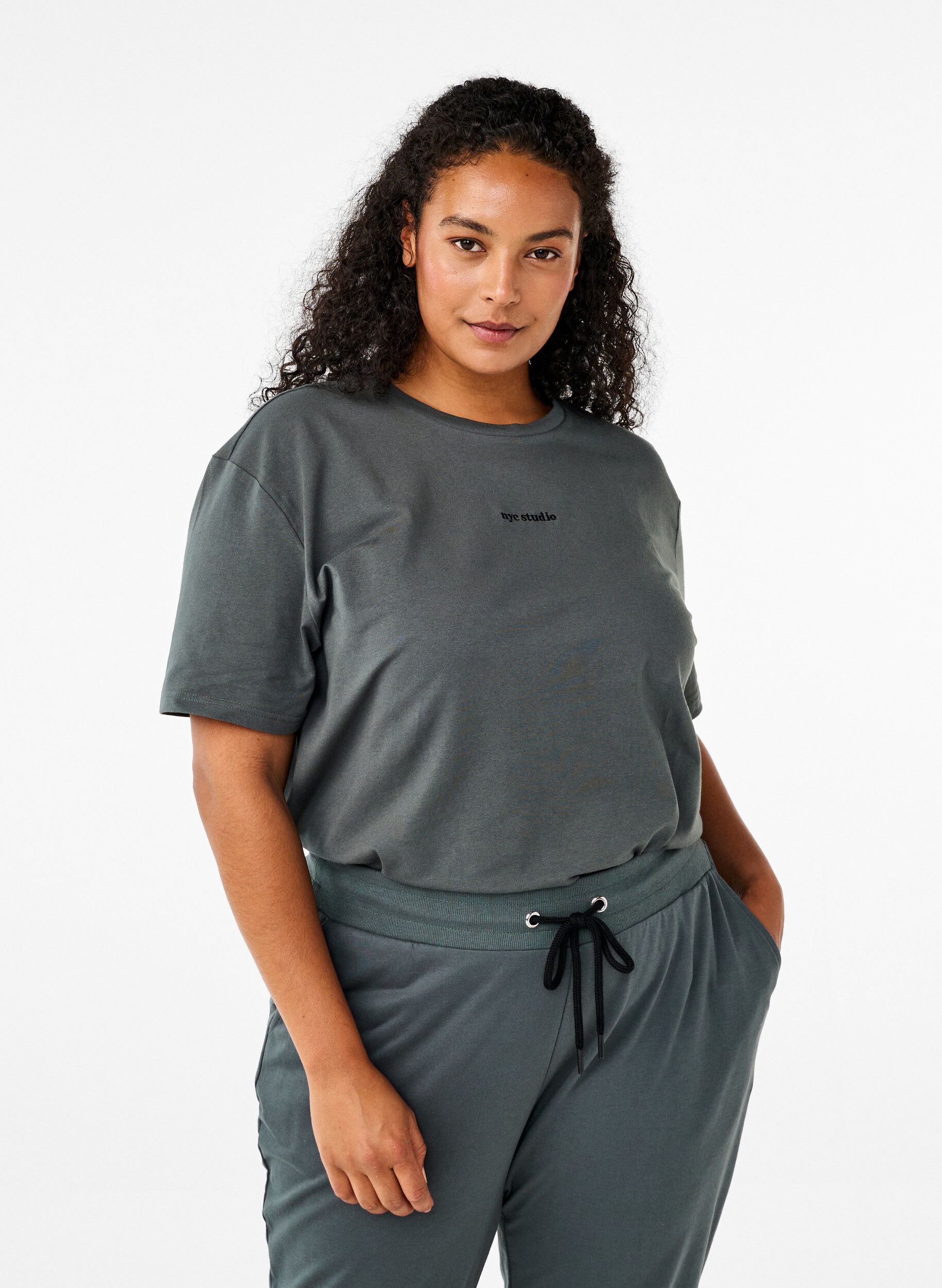 ZizziSportief T-shirt in biologische katoen, , Model image number 0