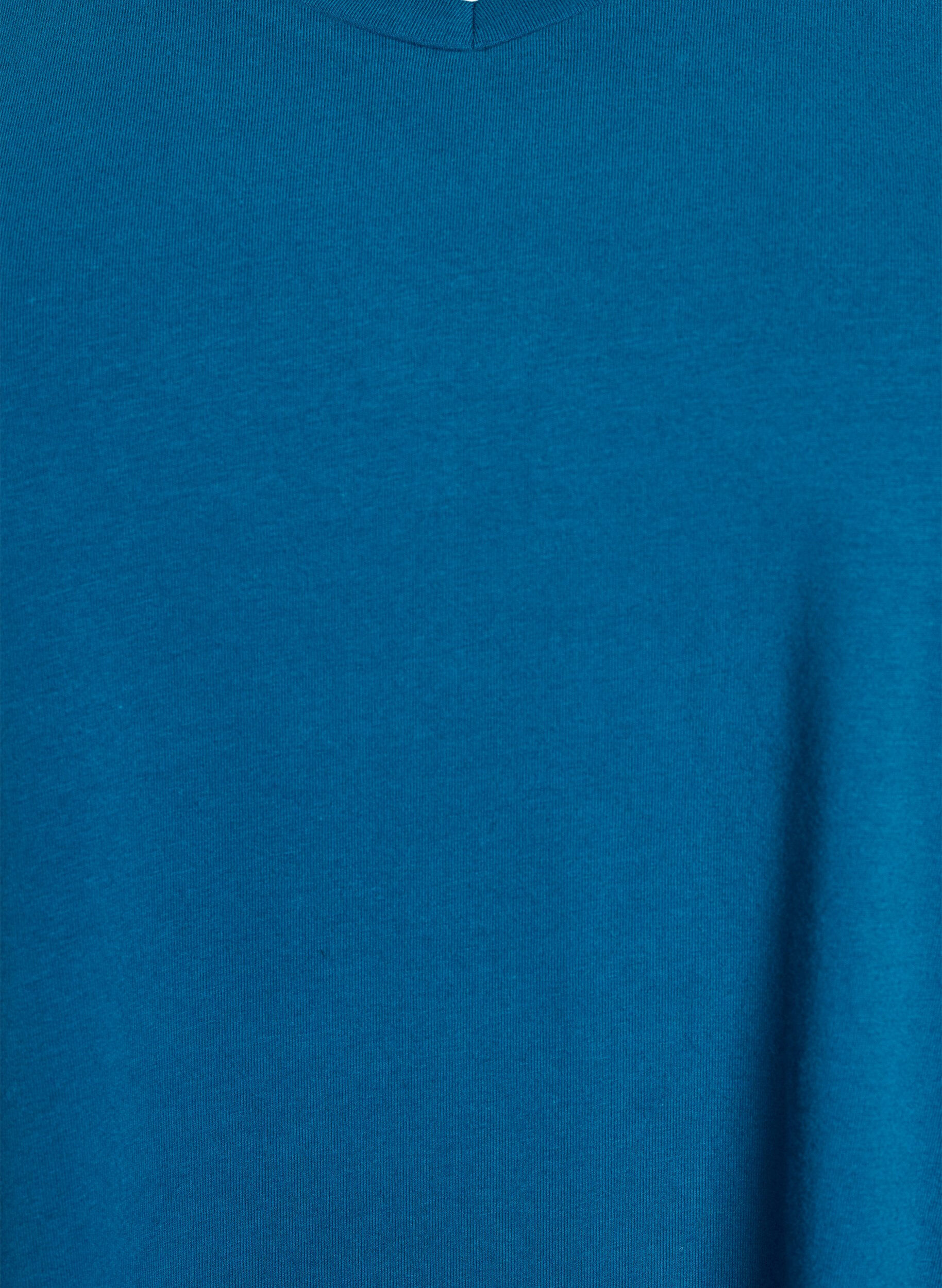 ZizziBasic t-shirt in effen kleur met katoen, Blauw, Packshot image number 2