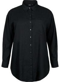 Lange shirt in linnen-viscose blend
