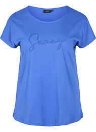 Losse katoenen t-shirt met korte mouwen, Dazzling Blue SUNNY