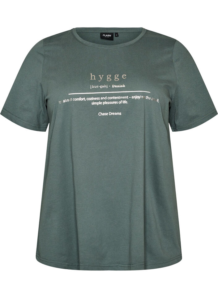 T-shirt met motief, Groen, Packshot image number 0