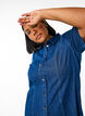 Halflange denim overhemdjurk, Blauw, Model image number 2
