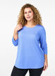 Sporttop met 3/4 mouwen, Blauw, Model image number 0