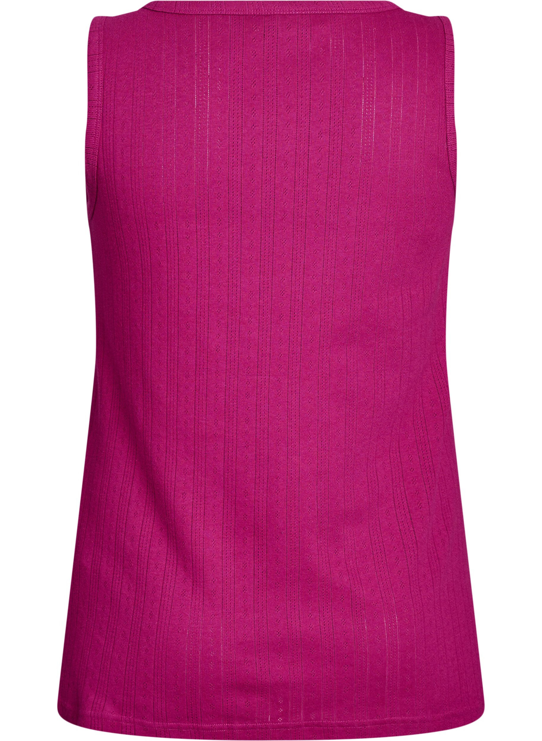 ZizziNacht top in biologische katoen met een gestructureerd patroon, Roze, Packshot image number 1