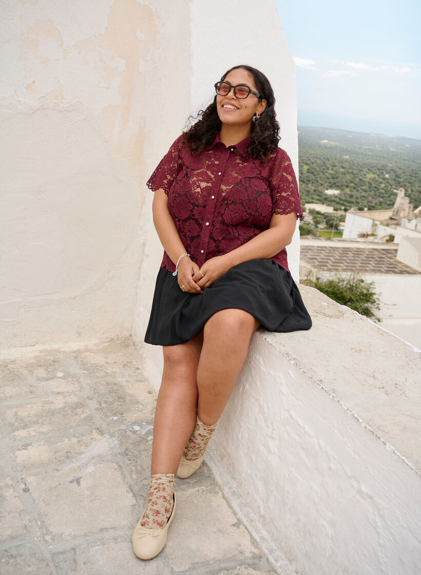 Korte ballonrok met een elastische taille, Zwart, Image image number 0