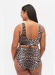 Bikinibroekje met hoge taille en print, Bruin, Model image number 1