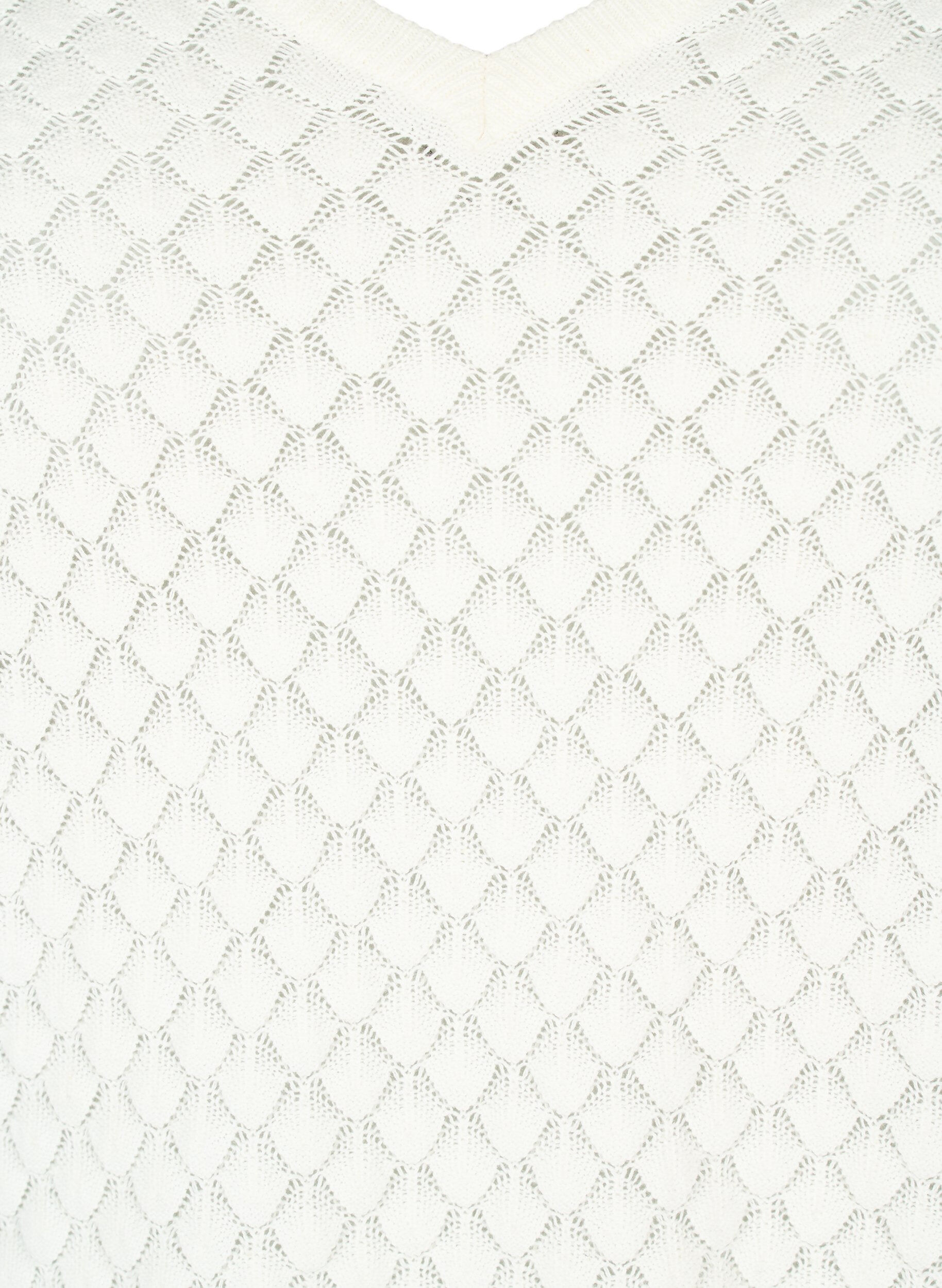 Zizzi Trui met structuurpatroon van biologisch katoen	, Cloud Dancer, Packshot image number 2