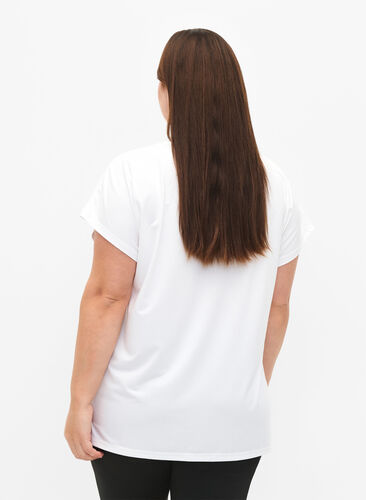Sport T-shirt met korte mouwen, Bright White, Model image number 1
