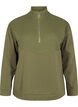 Sweatshirt met gebreide kleding en ritssluiting, Winter Moss, Packshot image number 0