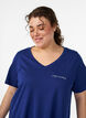 Viscose top met kanten rand, Paars, Model image number 3