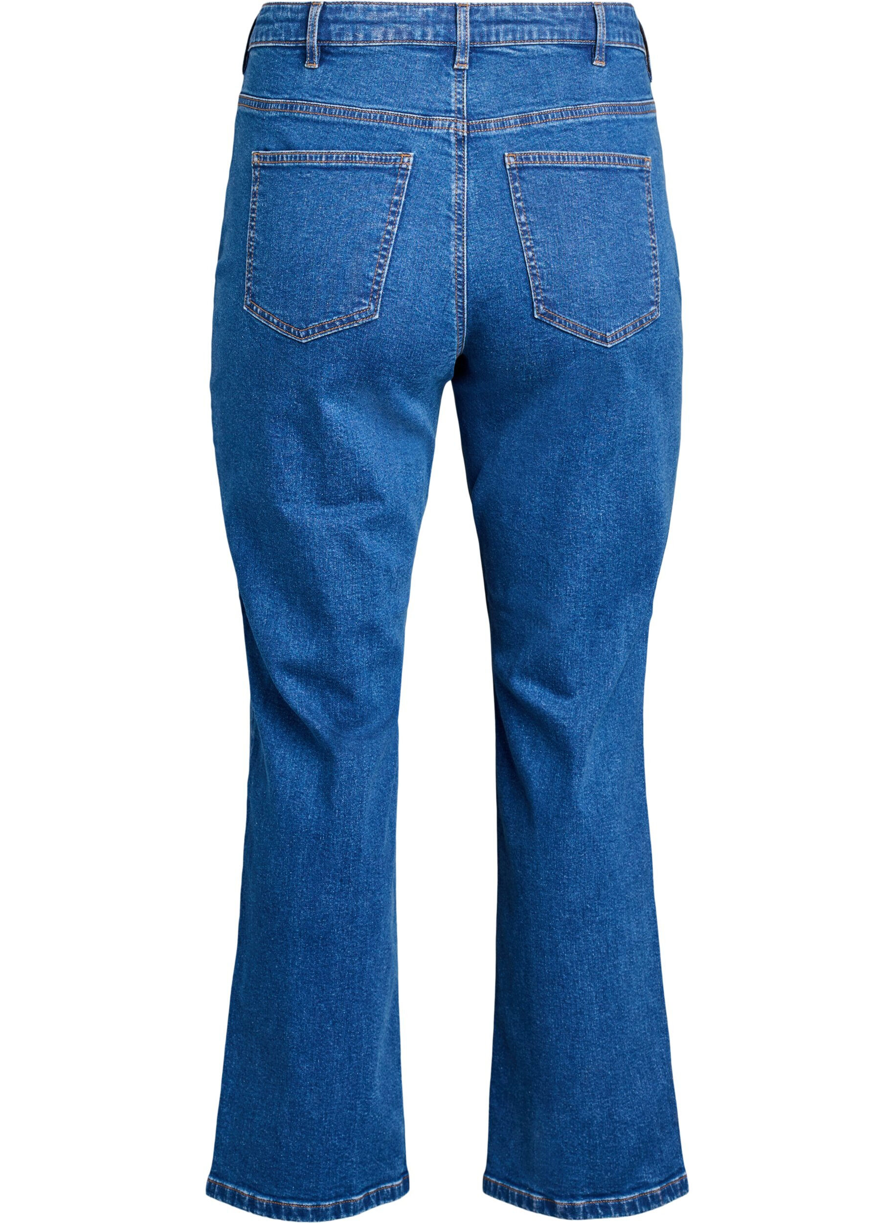 Zizzi High-waisted Gemma jeans met een regular fit, Blauw, Packshot image number 1