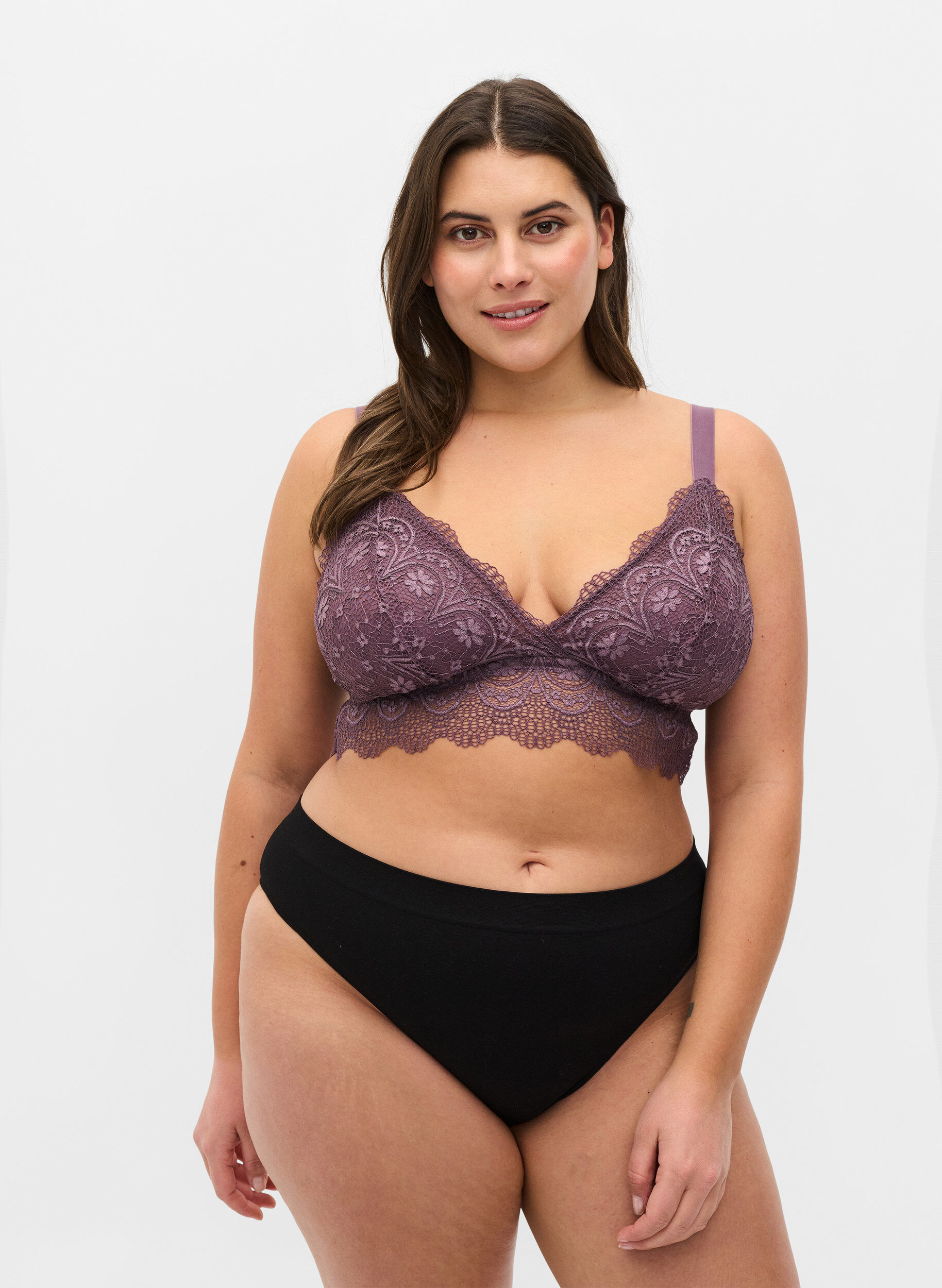 Zizzi 2-pack broekjes met normale taille, Black, Model image number 0