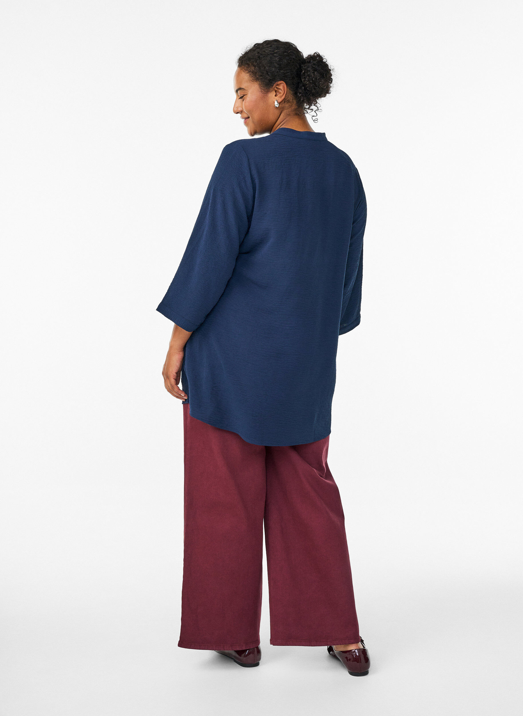 Zizzi Tuniek met 3/4 mouwen, Blauw, Model image number 2