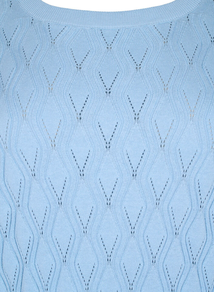 Pullover met gatenpatroon en boothals	, Blue Bell, Packshot image number 2