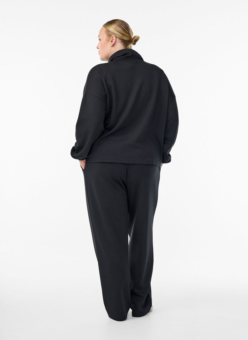 Losse broek van modalmix, Zwart, Model image number 1