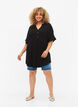 Tuniek van viscose met korte mouwen, Black, Model image number 2
