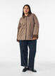 Licht gewatteerde jas met een corduroy kraag, Bruin, Model image number 1