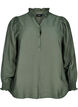 Blouse met rucheskraag, Groen, Packshot image number 0