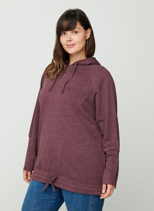 Sweatshirt met verstelbare onderkant, Fudge Mel. , Model image number 0