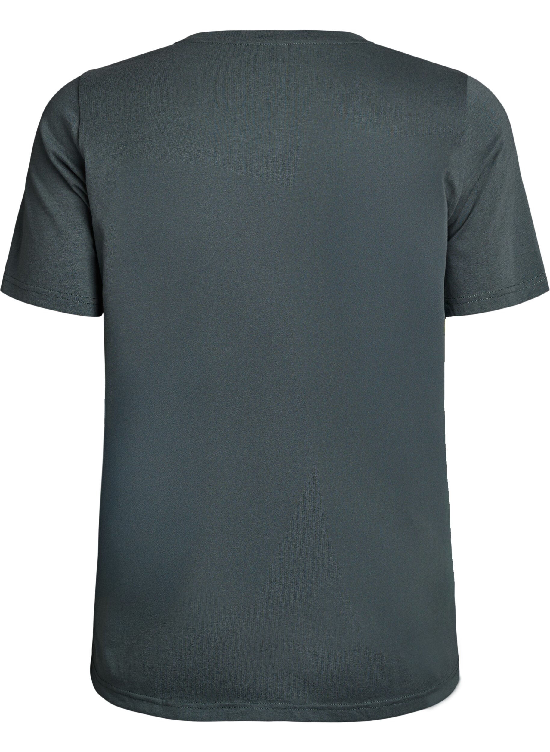 Zizzi FLASH - T-shirt met print, Groen, Packshot image number 1